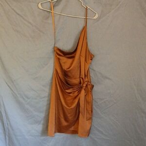 Gianni Bini One Shoulder Copper Dress